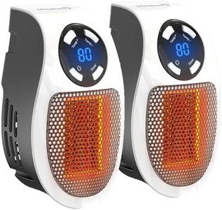 450W Space Heater, Remote Wall Outlet Electric Space Heater as Seen on TV with Adjustable Thermostat and Timer and Led Display, Compact for Office Dorm Room,2PC