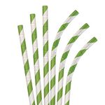 7.75" Green Stripe Jumbo Eco-Flex Paper Straws, 4,800 ct