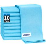 HOMERHYME Microfiber Glass Cleaning Cloth - 10 Pack, 16" x 14" Window Cleaning Towel, Streak Free, Lint Free, Great for All Delicate Surface, Window, Glasses, Stainless Steel, Windshield.