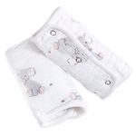 Aden by aden + anais Strap Cover; 100% Cotton Muslin Strap Covers with 100% Polyester Fill; 2-Pack; Safari Babes - Elephant