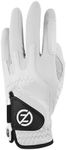 Zero Friction Men's Cabretta Premium Leather Golf Gloves, Left Hand, One Size, White