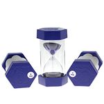 Tink n Stink Large Sand Timer 5 Minute Blue Hourglass with Robust End Caps Quiet Time Management Classroom Games Home Office