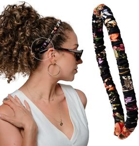 Curlfriend Collective Midnight Blooms Comfort Curve Silk Headband – 100% Mulberry Silk, No-Slip, No Headache, Wide Luxury Hair Accessory for Women, Gentle & Stylish for Curly & Textured Hair