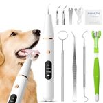 Dog Tooth Brushing Kit, Plaque Remover for Teeth，Ultrasonic Teeth Cleaner, Pet Teeth Cleaning Kit Dog Tartar Remover, Toothbrush Scaler Dental Care Tool, Safe for Dog/Cat, Rechargeable with LED Light