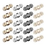 YINETTECH 20 Pairs Cape Cloak Clasp Vintage Lucky Cloud Pattern Sew On Snap Buckle Fasteners Hook and Eye Cardigan Clip for Costume Making 4 Colours 29x13mm