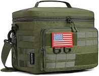 RalChyez Tactical Lunch Box, 13L Large Insulated Lunch Bag MOLLE Webbing Leakproof Thermal Cooler with Shoulder Strap Lunch Pail for Adult Men Women Office Work Camping Picnic Travel Green