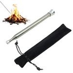 Fire Blower Tubes with Storage Bag,Portable Fire Bellows & BBQ Blower Accessories - Stain/less Ste/el Retractable Camping Fire,Fireplace Ignition Tool,Suitable for Campers & Outdoor Enthusiasts