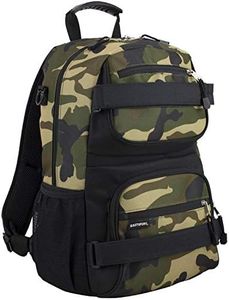 Eastsport Travel Skateboard Backpack Double Strap Laptop Bag Multi-Sport Design for Men and Women, Army Camo, One Size, Travel Backpacks
