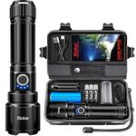 Blukar LED Torch, 500000 Lumens Super Bright Torches Led - Adjustable Focus, 5000 mAh, IP67 Waterproof, Powerful Long Lasting Handheld Flashlight for Power Cuts, Camping, Hiking, Emergency etc.