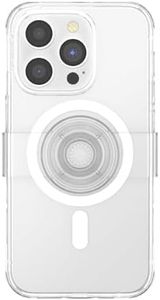 PopSockets iPhone 14 Pro Case with Phone Grip and Slide Compatible with MagSafe, Phone Case for iPhone 14 Pro, Wireless Charging Compatible - Clear