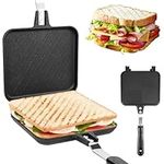 TANGHSE Toasted Sandwish Maker Non-Stick, Sandwich Panini Press & Toastie Maker, Double Sided Stovetop Toasted Maker Baking Pan, Grilled Cheese Maker with Handles for Breakfast Home Outdoors Camping