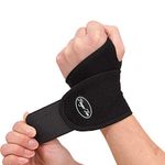 Wrist Brace Support Strap Band Pad Right Hand Left Value 1 Count, Elastic Compression for Men Women Gym Weight Lifting Tennis Bowling Drawing Desk Computer Mouse Arthritis Tendonitis Wrist Brace Carpal Tunnel Finger Ten