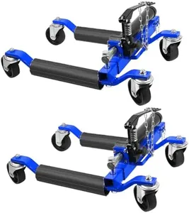 GarveeTech 2Pcs Car Wheel Dolly, 1500LBS Capacity Trailer Dolly with Hydraulic Tire Jack for Vehicle Positioning for Truck Rv Trailer, Blue