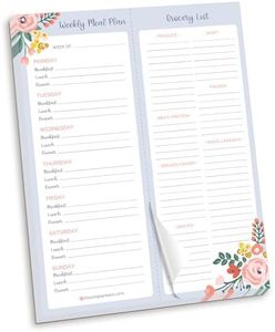 bloom daily planners Weekly Magnetic Meal Planning Pad for Fridge with Tear-Off Grocery Shopping List - Hanging Food/Menu Organizer Notepad with Magnets - 8.5' x 11'