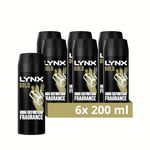 Lynx Gold Bodyspray 48 hours of odour-busting zinc tech deodorant to finish your style 6x 200 ml