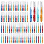 80 Pcs Interdental Brushes, Soft Dental Brushes Dental Brushes Teeth Flossing Brushes Dental Floss Brush for Cleaning Gaps Between Teeth (4 Colors)