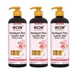 WOW Skin Science Himalayan Rose Body Lotion For Light Hydration|Normal To Oily Skin|with Rose Water, Beetroot Extract|400mL|Pack of 3