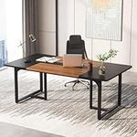 Tribesigns 70.86'' Executive Desk, Large Office Computer Desk with Strong Metal Frame, Wooden Workstation Business Furniture, 8 People Rectangle Conference Table for Home Office,XK00251