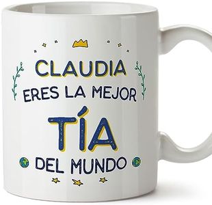 MUGFFINS Tazas Personalizadas para TÍA - En Español - Mejor del Mundo - 11 oz / 330 ml - Regalo personalizable original y divertido