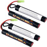 melasta 2 Pack 2/3A 9.6v 1600mAh Butterfly Nunchuck NIMH Battery Pack with Mini Tamiya Connector for Airsoft Guns M4, G36, M110, SR25, M249, M240B, M14, RPK, PKM, L85, AUG, G3