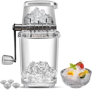 JIUSEGE Portable Hand Ice Crusher – Manual Ice Breaker with Stainless Steel Blades and Suction Cups, Transparent Design for Home Use, Perfect for Shaved Ice, Drinks, Platters, and Cocktails
