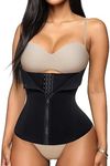 Scarboro Fajas Underbust Corset Waist Cincher Trainer for Women Tummy Control Girdle Body Shaper Shapewear Postpartum Zipper, Black, Small