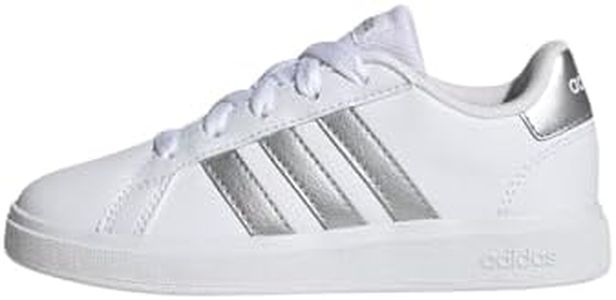 adidas Grand Court Lifestyle Tennis Lace-up Shoes, Tennis Shoes Unisex - Bambini e ragazzi, White Matte Silver Matte Silver, 38 EU