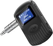 COMSOON Bluetooth Receiver with LCD Screen, Portable AUX Bluetooth 5.0 Adapter for Car/Home Stereo/Speaker/Wired Headphones, Dual Connection/Noise Cancelling/Hands-Free Calling/Music Streaming-Black