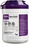 PDI-Q55172 Professional Disposables Surface Disinfectant Super Sani-Cloth Wipes, 160 Count - Purple