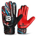 ZASH Goalkeeper Gloves for Kids, Youth & Adult Football Soccer Goalie Gloves with 4-mm Latex Palm and Double Wrist Protection (Red, Size 5 Suitable for 9 to 12 Years Old)