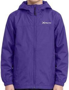 Arctix Kid's Stream Waterproof Rain Jacket, Wind Resistant Rain Jacket for Outdoor Activities (Purple, Kids S)