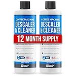 Universal Descaling Solution (2 Pack, 4 Uses Total), Designed For Keurig, Ninja, Nespresso, Delonghi and All Single Use Coffee and Espresso Machines, Coffee Machine Descaler Made in the USA