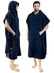 SUN CUBE Surf Poncho Changing Robe with Hood | Thick Quick Dry Microfiber Wetsuit Changing Towel for Surfing Beach Swim Outdoor Sports -Navy