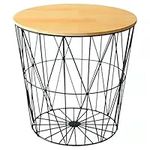 Modern Round Metal Side Table, Laun