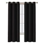 Deconovo Room Darkening Thermal Insulated Blackout Curtains 84 Inches Long for Bedroom, Black, 2 Panels Set, 42 Inch Wide