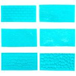 6 Pieces Plastic Embossed Icing Moulds Kits Embossed Icing Mould Used for Chocolate Icing Cake Edging Cupcakes Biscuits DIY Embossing Pad Fondant Mat Embossed Icing Moulds Plastic Embossed Mold