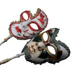 YU FENG One Pair Couple's Gorgeous Venetian Masquerade Masks Party Costumes Accessory