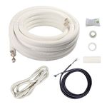 Wostore 25 Ft. Line Set 1/4&1/2 Inch 3/8" PE for Mini Split Air Conditioner Insulated Coil Copper Pipes HVAC with Fittings