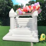 VOFiTNY Inflatable White Bounce House Bouncy Jump Castle with Air Blower for Kids All Ages Birthday Party Wedding or Commercial Renting (Durable PVC, 10x8x8FT)