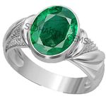 Sidharth Gems Certified Emerald Panna 14.25 Ratti 925 Sterling Silver Adjustable Ring for Astrological Purpose Men & Women