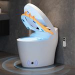 Homary Tankless Smart Toilet with Built-in Bidet, Full-Automatic Open/Close Lid Heated Seat Elongated Japanese Toilet, Auto Flush, LED Display, Foot Sensor, Horizontal Outlet - J021123823