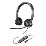 Blackwire 3320 USB-C (Poly) – Wired, Dual-Ear (Stereo) Headset with Boom Mic – USB-C to connect to your PC and/or Mac – Works with Teams, Zoom, & more