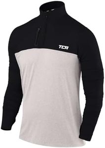 TCA Men's Fusion Pro Quickdry Long Sleeve Half-Zip Running Shirt - Heather Gray/Black, Small