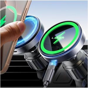 LISEN [Upgrade for iPhone] 15W Magsafe Car Mount Charger, [100% Ultra Stable] Fast Magnetic Car Phone Charger, Vent Phone Mount for Car Wireless Charger Fits iPhone 16e 16 Pro Max 15 14 13 12,Samsung