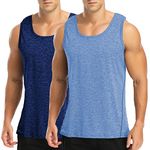 Amussiar Men's 2 Pack Muscle Tank Top Shirts Sleeveless Gym Muscle Tee Fitness Bodybuilding Training Sports Workout Tank Top