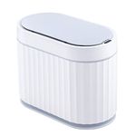 ELPHECO Mini Desktop Trash Bin Small Trash Can with Lid, 5 Litres Desktop Motion Sensor Trash Can, 1.3 Gallon Waterproof Countertop Trash Can, Small Plastic Trash Can for Desk, Bedroom Grey