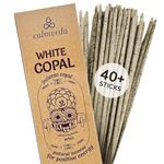 White Copal Incense Sticks Mexico -(40+ Sticks) Thick,Natural Resin Incense & Clean Charcoal Free| Sweet Smelling Spiritual Incense for Purification (Incienso De Copal)