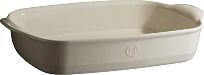 Emile Henry EH029554 Grand Plat à Four Rectangulaire, Céramique Beige Argile 42 X 27 X 9 cm