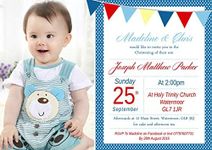 Personalised Christening Naming Ceremony Confirmation Baptism Invitations Printed Invites Boy Girl Joint Party Twins Unisex Photo Card 5 10 20 30 40 50 60 70 80 90 100