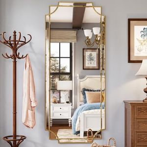 Kelly Miller 30"x70" Gold Foil Scalloped Edge Decorative Full Length Mirror